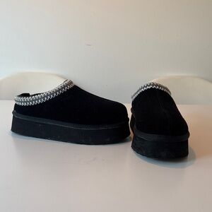 Elegant Black Platform Mules